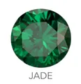Round brilliant cut emerald green gemstone variant for women's fashion diamond rings - US 7 / Rose Gold - May (Emerald)