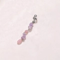 Bijou de cheveux bohème avec pierres naturelles violettes et roses sur clip argenté - Base Argent Violet Clair Court