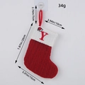 Red knitted Christmas stocking with embroidered letter Y and Santa hat decoration - Letter Y Style
