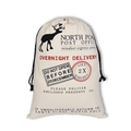 Sacchetto regalo di Natale in tela con coulisse, stampa di renne e testo North Pole Post - 49*68CM, HK-04 (Posta del Polo Nord)
