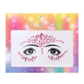 Pink rhinestone face jewels with symmetrical crown design for kids costumes - Style ED-9-1 / Pink