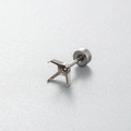 Base de pendiente en acero de titanio con cuatro garras y cierre de rosca para DIY - Base de Engaste de 6mm (Individual)