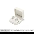 Elegant white velvet stud earring box, dimensions 7x7x4cm, premium jewelry storage - Earring Storage Box-H04502
