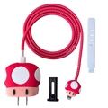 Cartoon red mushroom protective case set for 18W/20W power adapter and USB cable - Mario Mushroom / Five-Piece Set