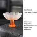 Tasse à thé lotus en verre givré orange avec pied haut et finition mate élégante - Orange