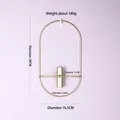 Nordic gold iron wall vase with oval metal frame and small cylindrical flower holder - Small Oval/Thickened / Gold