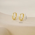 Detailed size specifications for minimalist round gold-plated hoop earrings, 1.3cm diameter - One Pair / Smooth Round Style-Gold (E071230-2k4)