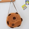 Brown plush capybara backpack with cute star embroidery and soft furry texture for kids - Star Bag Regular Style / 20cm