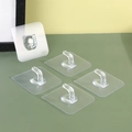 Transparent heavy-duty adhesive hooks with square base for kitchen wall mounting - 5*5 Small Ox Horn Hook