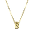 Elegant 925 sterling silver letter B pendant necklace in gold finish on white background - Letter B / Gold