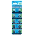 Pack of 10 AG13 LR44 1.55V alkaline button cell batteries in clear blister packaging - 9# 10Pcs AG13 Batteries
