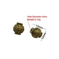 Antique bronze Fu character spacers for DIY jewelry making, 13x12mm vintage beads - Style 8#