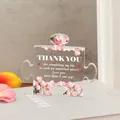 Clear acrylic puzzle plaque with pink roses and thank you message for Mother Day - Romantic Rose Tulip Style (Q55)