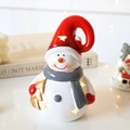 Light-up snowman Christmas ornament with red hat and star-shaped LED hollow design - Red Hat Snowman 8.6x8.6x13.8cm
