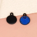 Blueberry fruit charm pendant with blue enamel and black finish for DIY jewelry - Blueberry - Black (19-Black)