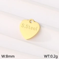Golden heart-shaped stainless steel DIY pendant accessory 8mm for jewelry making - Gold Heart (KLJ9162-Z)