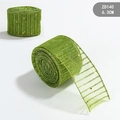 Nastro natalizio in rete verde con strisce glitterate dorate e larghezza di 6,3 cm - Larghezza 6.3CM x Lunghezza 2M / Verde Erba