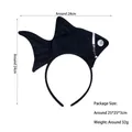 Cute black plush fish headband with silver sequins for Halloween and ocean costumes - 3D Black Goldfish