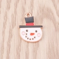 DIY colorful snowman charm in enamel alloy finish for Christmas jewelry making - Top Hat Snowman (YD1321)