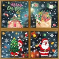 Gingerbread man and Santa Claus static window stickers for Christmas home party decor - 4-Pack Combination BQ417+419+460+462