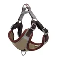 Coffee and beige dog harness with reflective strips and adjustable buckle, no leash - Size XL (Recommended 20-28 lbs) / Brown Harness Only (No Leash)