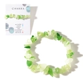 Bracciale chakra in cristallo grezzo verde su espositore con design elastico - Verde-Con Carta