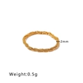 Minimalist 2mm golden stainless steel ring with textured surface weighing 0.5g - Gold Wrinkled Texture Thin Ring (NB-R24130)