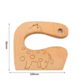 Giraffe-shaped wooden toddler knife toy made of natural beech wood, 100mm width - Giraffe No.1