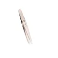 Silver stainless steel slanted tweezers for precise eyebrow shaping and beauty use - Silver
