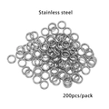 200pcs silver stainless steel jump rings for DIY jewelry making connections - 0.7*5mm / Steel Color (200Pcs/Pack)