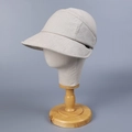 Chapeau de soleil antibactérien en ramie à dessus ouvert et large bord pour l'été - M (56-58cm) / Poche zippée
