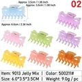 Pinces à cheveux moyennes aux couleurs gelée et tons pastels pour les femmes - 6cm 7-Dents Jelly Couleurs Mélangées