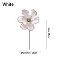Artificial white Christmas flower with gold glitter edges and 20cm brown stem - White