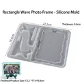Stampo in silicone rettangolare ondulato per cornice per foto in resina con supporto - Cornice Rettangolare Ondulata