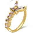18K gold plated butterfly nose ring featuring micro-paved clear cubic zirconia stones - Style 6