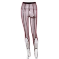 Detalle de leggings de malla burdeos con aberturas en la pantorrilla y diseño de estribo - S / Burdeos