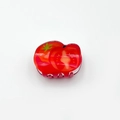 Mini acrylic hair claw clip featuring a creative red tomato design with green leaves - Tomato Clip 5.2cm