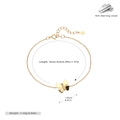 Makroaufnahme von vergoldetem S925 Sterlingsilber Schmetterlingsarmband mit Maßangaben - 925er Silber / Gold (16+4cm)