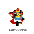 Cartoon panda enamel pin with Sichuan opera face changing design, 3.6x3.3cm badge - Multi-Color Peking Opera Panda