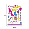 Luminous temporary tattoo sheet with colorful butterflies and bohemian owl patterns - Fluorescent OHB-012