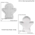 Detailed size specifications for hollow angel silicone molds used for DIY resin lamp bases - Angel Lamp Base Mold
