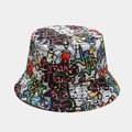 Graffiti bucket hat with colorful hip-hop print and street style patterns for adults - M (56-58cm) / Off-White Hip Hop Street Dancer (4#色)