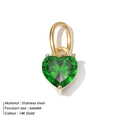 Ciondolo a cuore in zircone verde smeraldo 6x6mm con chiusura in acciaio inossidabile 14K - Piccolo / Verde (Base Oro)