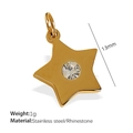 Minimalist gold star pendant with center rhinestone in polished stainless steel finish - Gold Star Pendant