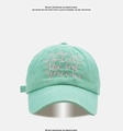 Mint green washed cotton baseball cap with purple embroidered motivational quote - Adjustable / Light Green