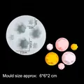 Stampo in silicone per fiori 6x6x2cm con fiori in resina rosa e gialla fatti a mano - B207 / Trasparente
