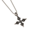 Pendentif croix punk vintage en argent avec chaîne à mailles carrées pour homme - Style de Croix Vajra (3#)