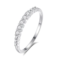 Elegant S925 sterling silver eternity ring with single row of cubic zirconia stones - Platinum-FDJZ-257
