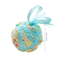 Pallina di Natale azzurra da 8 cm con particelle di schiuma colorate e glitter argentati - 8cm / Blu Colorato Macaron