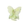 Pinza para el pelo de mariposa en mármol verde claro con resorte de metal resistente - Embalaje Individual / Verde Mariposa 6.5cm